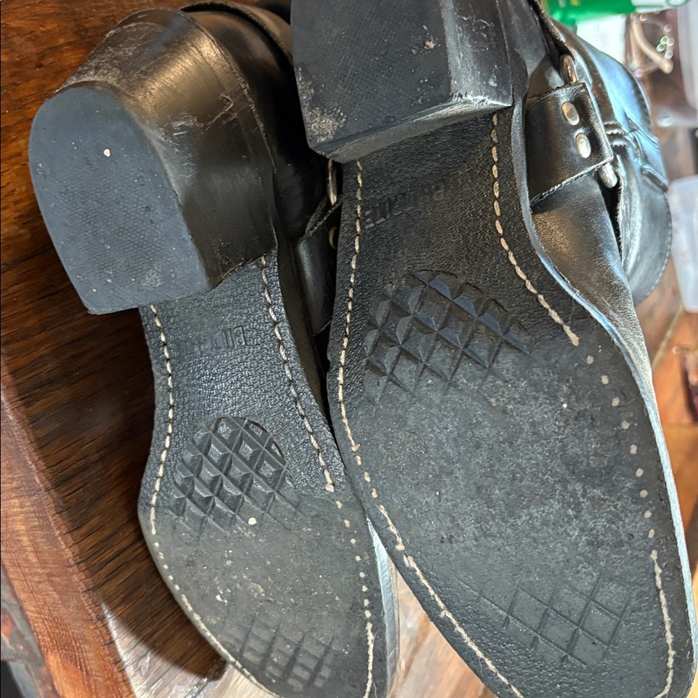 Frye Black Leather Women Harness Boots - Picture 8 of 8